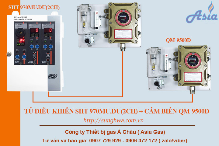 Đầu báo gas LNG CNG LPG Hàn Quốc QM-9500D