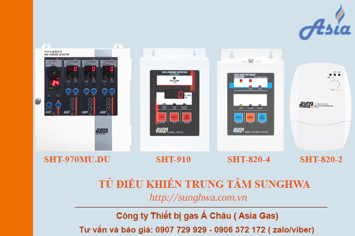Tủ điều khiển trung tâm báo gas điều khiển van ngắt Sunghwa