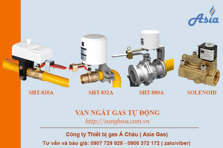 Van tự ngắt gas sunghwa và van điện từ